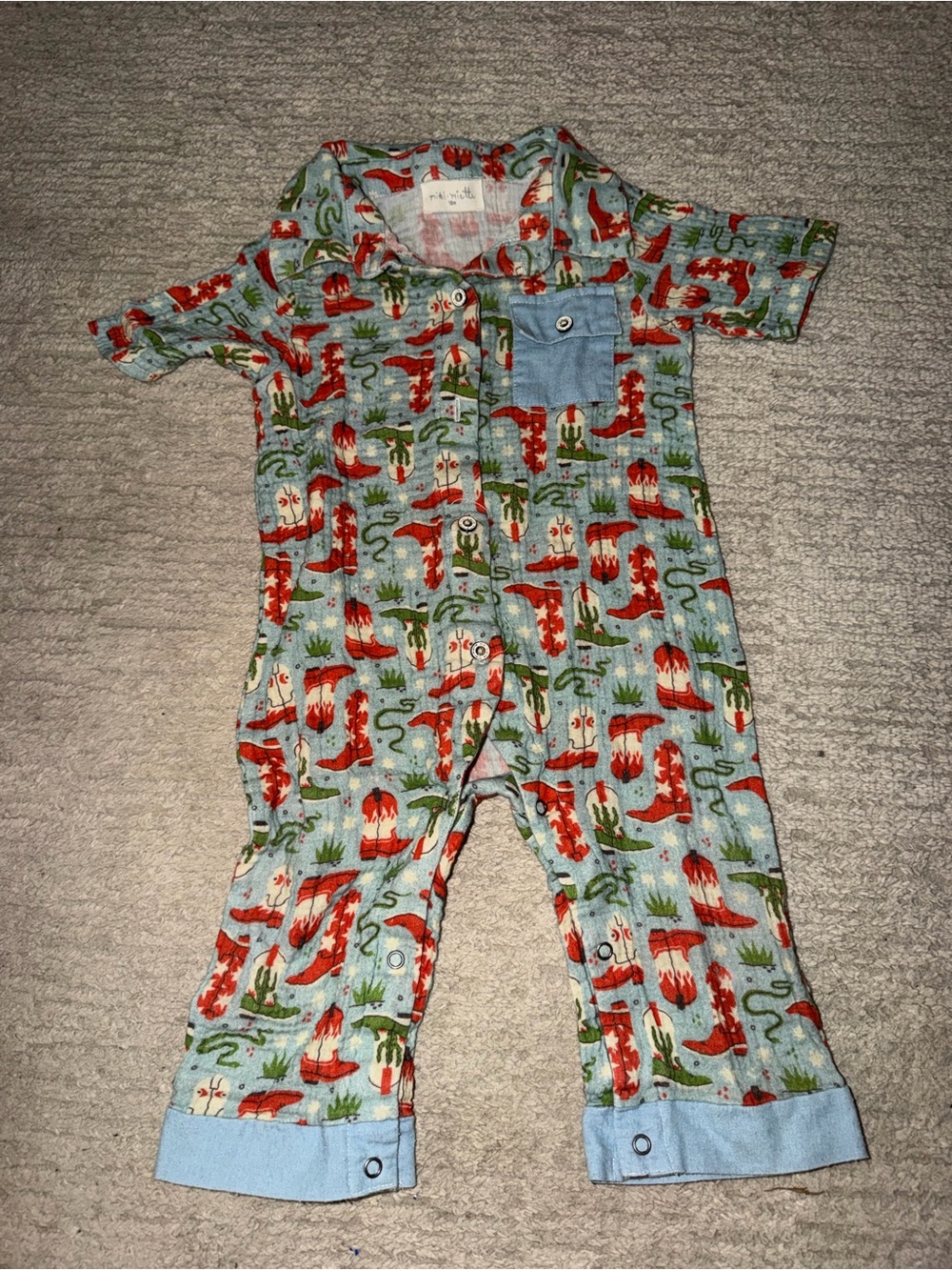 Light Blue Fox & Cactus Toddler One-Piece Bodysuit